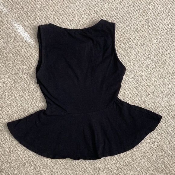 Wet Seal Black Peplum Blouse Top Bow Front Flutter Size Small RN 78749 Like New - Picture 8 of 8